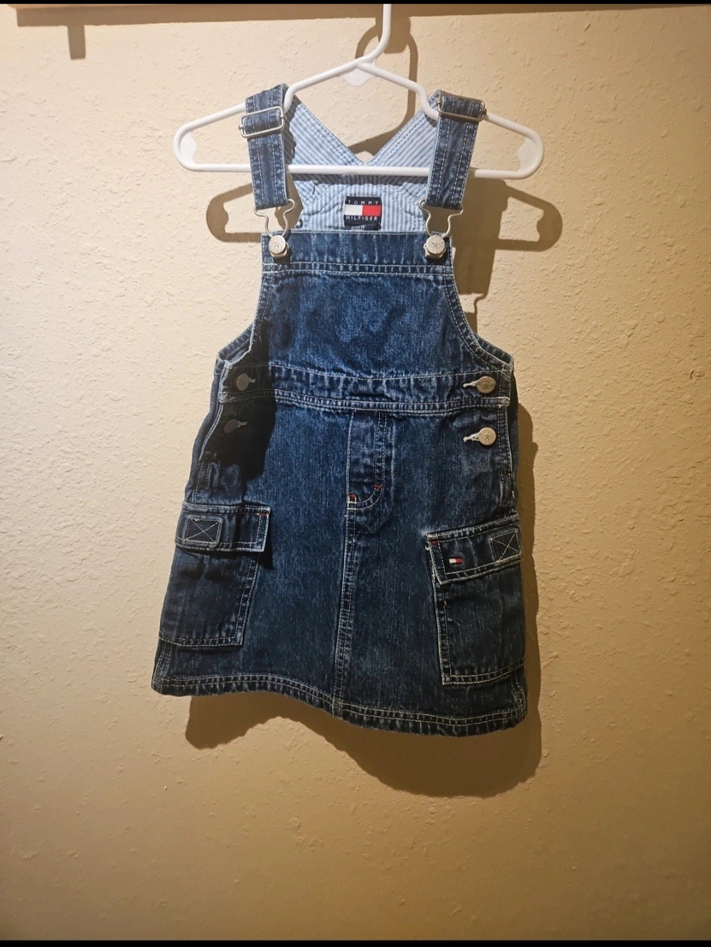 Vintage Tommy Hilfiger Dark Blue Denim Overall Dress